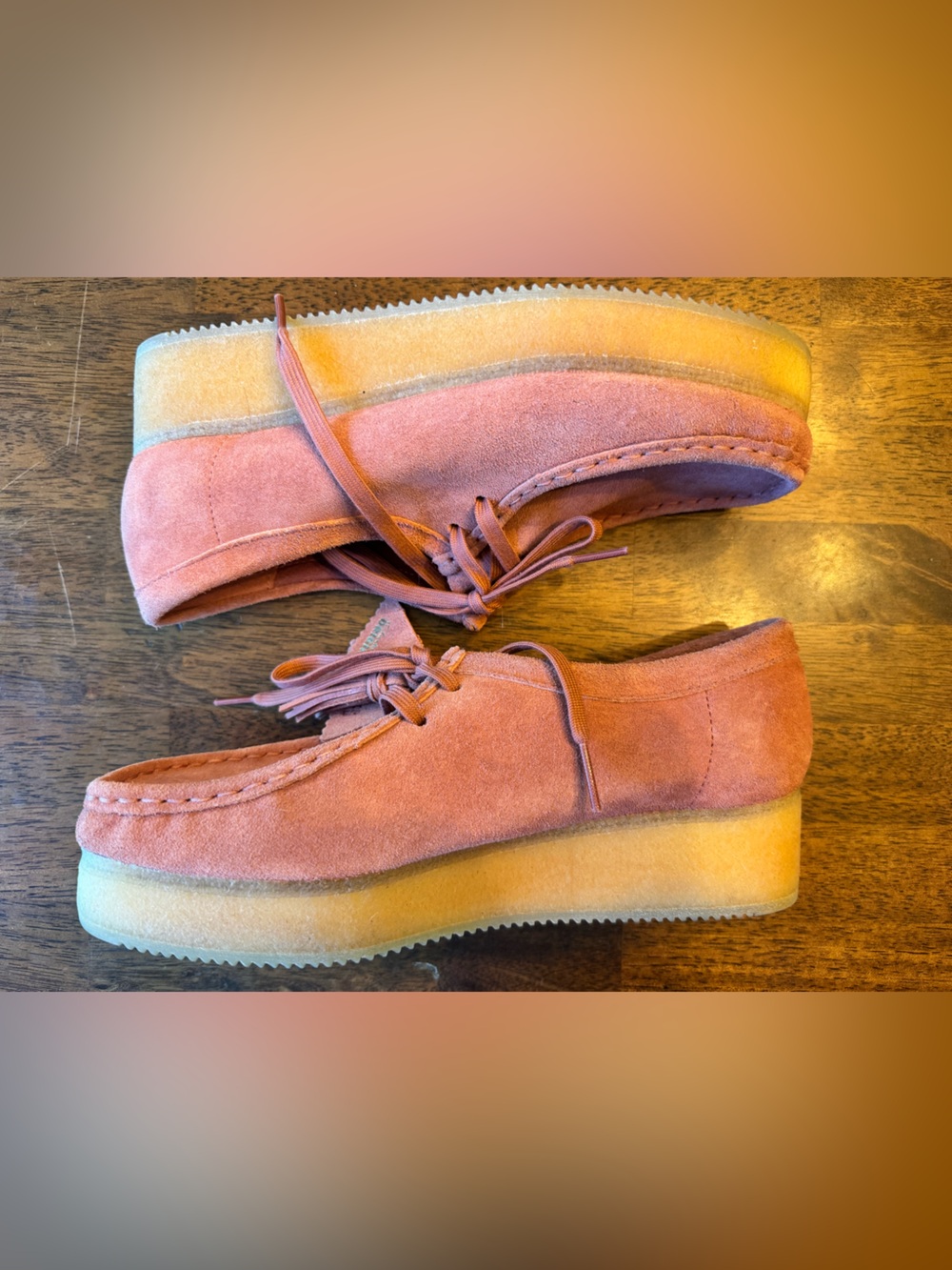 Clarks Originals Wallabee Suede Moc Toe Shoes Dusty Rose/Terracotta 10
